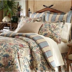 Lauren‎ Ralph Lauren Tangier Floral Comforter Blanket Bedding Stipe King